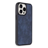 Newface iPhone 15 Pro Max Kılıf Aras Deri Kapak - Lacivert