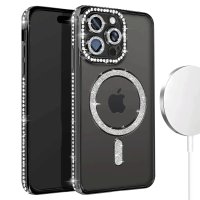 Newface iPhone 15 Pro Max Kılıf Joke Simli Magneticsafe Kılıf - Siyah