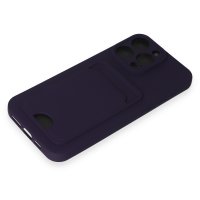 Newface iPhone 15 Pro Max Kılıf Kelvin Kartvizitli Silikon - Derin Mor