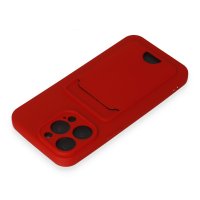 Newface iPhone 15 Pro Max Kılıf Kelvin Kartvizitli Silikon - Kırmızı