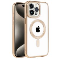 Newface iPhone 15 Pro Max Kılıf Kronos Magsafe Kapak - Gold