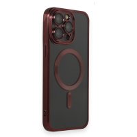 Newface iPhone 15 Pro Max Kılıf Kross Magneticsafe Kapak - Bordo