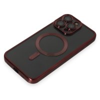 Newface iPhone 15 Pro Max Kılıf Kross Magneticsafe Kapak - Bordo