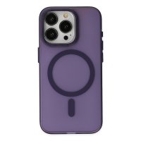 Newface iPhone 15 Pro Max Kılıf Lodos Magneticsafe Mat Kapak - Mor