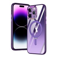 Newface iPhone 15 Pro Max Kılıf Mudo Magneticsafe Standlı Kapak - Derin Mor