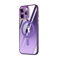 Newface iPhone 15 Pro Max Kılıf Mudo Magneticsafe Standlı Kapak - Derin Mor