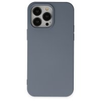 Newface iPhone 15 Pro Max Kılıf Nano içi Kadife Silikon - Gri