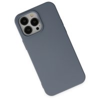 Newface iPhone 15 Pro Max Kılıf Nano içi Kadife Silikon - Gri