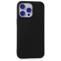 Newface iPhone 15 Pro Max Kılıf Nano içi Kadife Silikon - Siyah