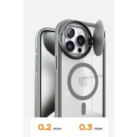 Newface iPhone 15 Pro Max Kılıf Teleskop Lens Magsafe Silikon Kapak - Derin Mor