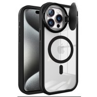 Newface iPhone 15 Pro Max Kılıf Teleskop Lens Magsafe Silikon Kapak - Siyah