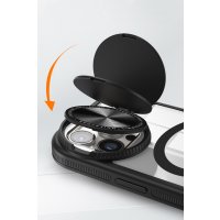 Newface iPhone 15 Pro Max Kılıf Teleskop Lens Magsafe Silikon Kapak - Siyah