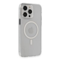 Newface iPhone 15 Pro Max Kılıf Tron Şeffaf Magsafe Kapak - Şeffaf