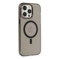 Newface iPhone 15 Pro Max Kılıf Tron Şeffaf Magsafe Kapak - Siyah