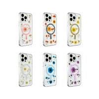 Newface iPhone 16 Kılıf Daisy Simli Magsafe Kapak - Mavi