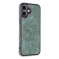 Newface iPhone 16 Plus Kılıf Aras Deri Kapak - Koyu Yeşil