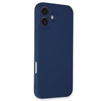 Newface iPhone 16 Plus Kılıf Nano içi Kadife Silikon - Lacivert