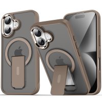 Newface iPhone 16 Plus Kılıf Tork Magsafe Standlı Kapak - Gold