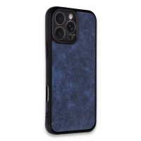 Newface iPhone 16 Pro Kılıf Aras Deri Kapak - Lacivert