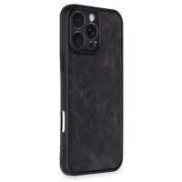 Newface iPhone 16 Pro Max Kılıf Aras Deri Kapak - Siyah