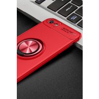 Newface iPhone 5 Kılıf Range Yüzüklü Silikon - Kırmızı