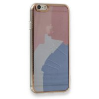 Newface iPhone 6 Kılıf Çiçekli Silikon - Pembe - Mavi