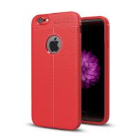 Newface iPhone 6 Kılıf Focus Derili Silikon - Kırmızı