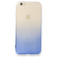 Newface iPhone 6 Kılıf Lüx Çift Renkli Silikon - Mavi