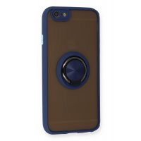 Newface iPhone 6 Kılıf Montreal Yüzüklü Silikon Kapak - Lacivert