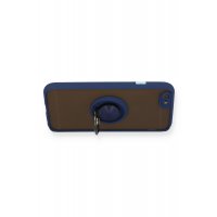 Newface iPhone 6 Kılıf Montreal Yüzüklü Silikon Kapak - Lacivert