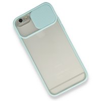 Newface iPhone 6 Kılıf Palm Buzlu Kamera Sürgülü Silikon - Turkuaz