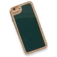 Newface iPhone 6 Kılıf Solo Taşlı Silikon - Koyu Yeşil