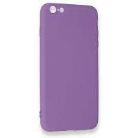Newface iPhone 6 Plus Kılıf Nano içi Kadife Silikon - Mor