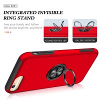 Newface iPhone 6 Plus Kılıf Elit Yüzüklü Kapak - Kırmızı