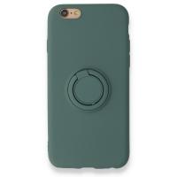 Newface iPhone 6 Kılıf Viktor Yüzüklü Silikon - Koyu Yeşil