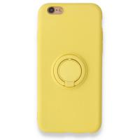Newface iPhone 6 Kılıf Viktor Yüzüklü Silikon - Sarı
