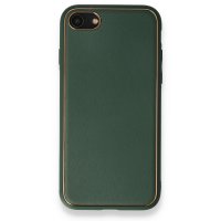 Newface iPhone 8 Kılıf Coco Deri Silikon Kapak - Yeşil