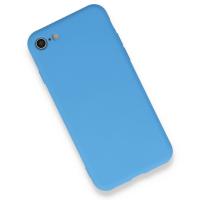 Newface iPhone 8 Kılıf Nano içi Kadife Silikon - Mavi