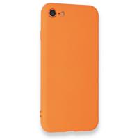 Newface iPhone 7 Kılıf Nano içi Kadife Silikon - Turuncu
