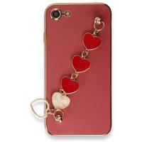 Newface iPhone 7 Kılıf Esila Silikon - Kırmızı