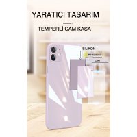 Newface Xiaomi Redmi Note 9 Pro Kılıf Glass Kapak - Mavi