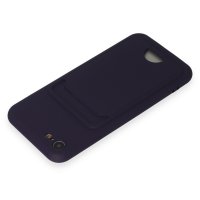 Newface iPhone 7 Kılıf Kelvin Kartvizitli Silikon - Derin Mor