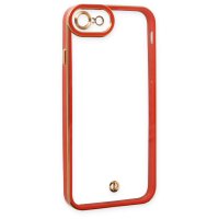 Newface iPhone 7 Kılıf Liva Lens Silikon - Kırmızı