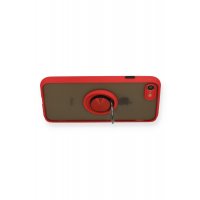 Newface iPhone 7 Kılıf Montreal Yüzüklü Silikon Kapak - Kırmızı