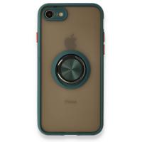 Newface iPhone 7 Kılıf Montreal Yüzüklü Silikon Kapak - Yeşil