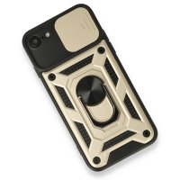 Newface iPhone SE 2020 Kılıf Pars Lens Yüzüklü Silikon - Gold