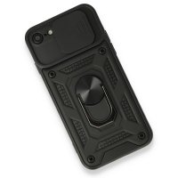 Newface iPhone 8 Kılıf Pars Lens Yüzüklü Silikon - Siyah