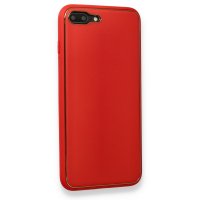 Newface iPhone 7 Plus Kılıf Coco Deri Silikon Kapak - Kırmızı