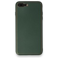 Newface iPhone 7 Plus Kılıf Coco Deri Silikon Kapak - Yeşil