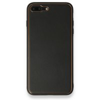 Newface iPhone 7 Plus Kılıf Coco Deri Silikon Kapak - Siyah